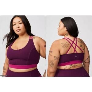 Torrid Active Women's 4 4X TRU Low Impact Wireless Rib Sports Bra Purple Gym
